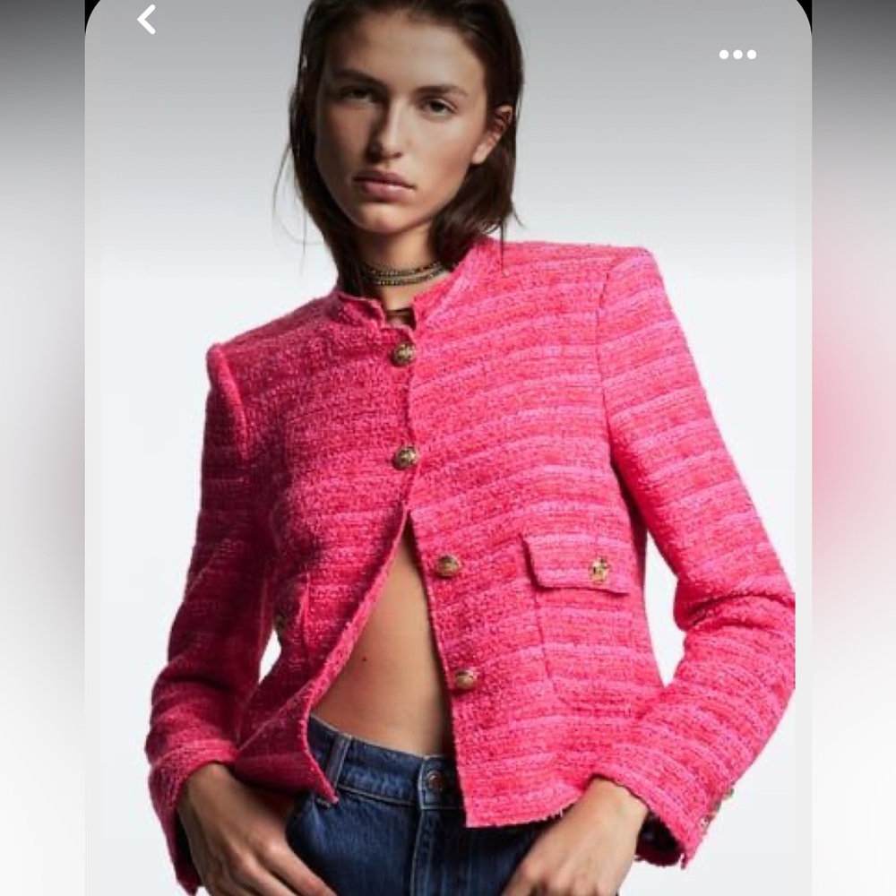 ZARA PINK TWEED BLAZER